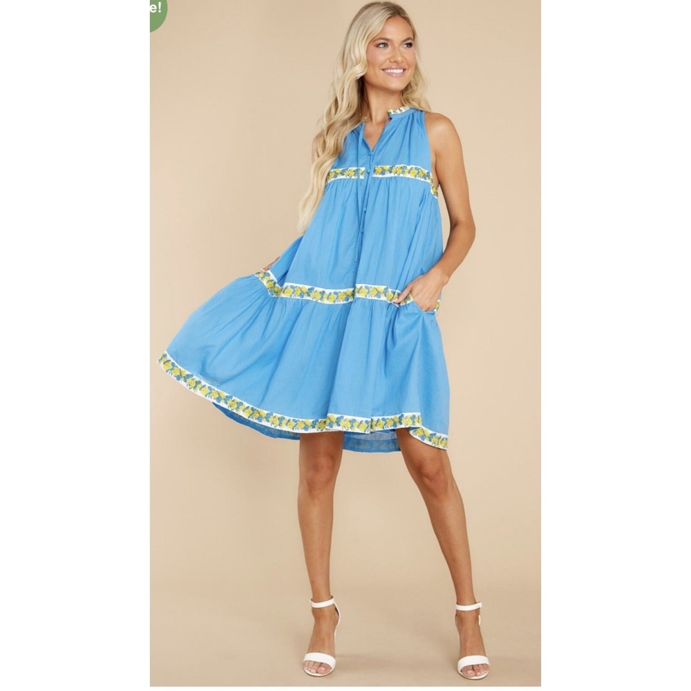 Olivia James The Label Dresses | Ro Riviera Short Dress Blue Size Medium